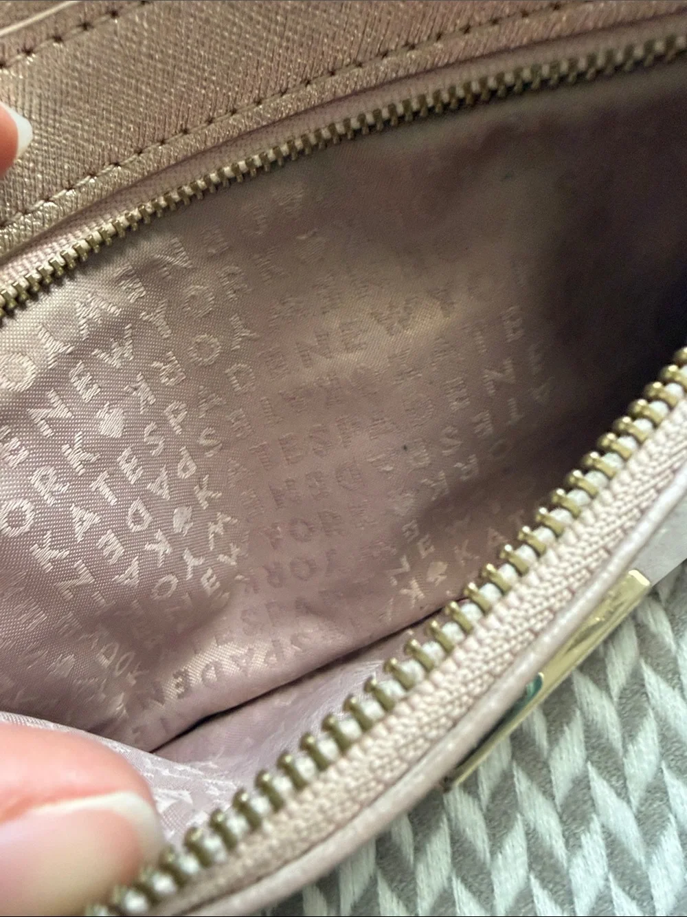 Kate Spade Metallic Rose Gold Wristlet Clutch